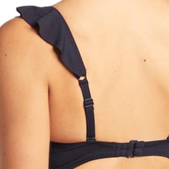 NWT Sea Level Swim Essentials Frills Bra Top Women's Size 10 Navy Night Sky Blue - Picture 4 of 8